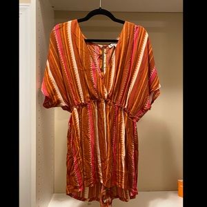 Brown/Orange Tribal Print SS Romper (Medium)